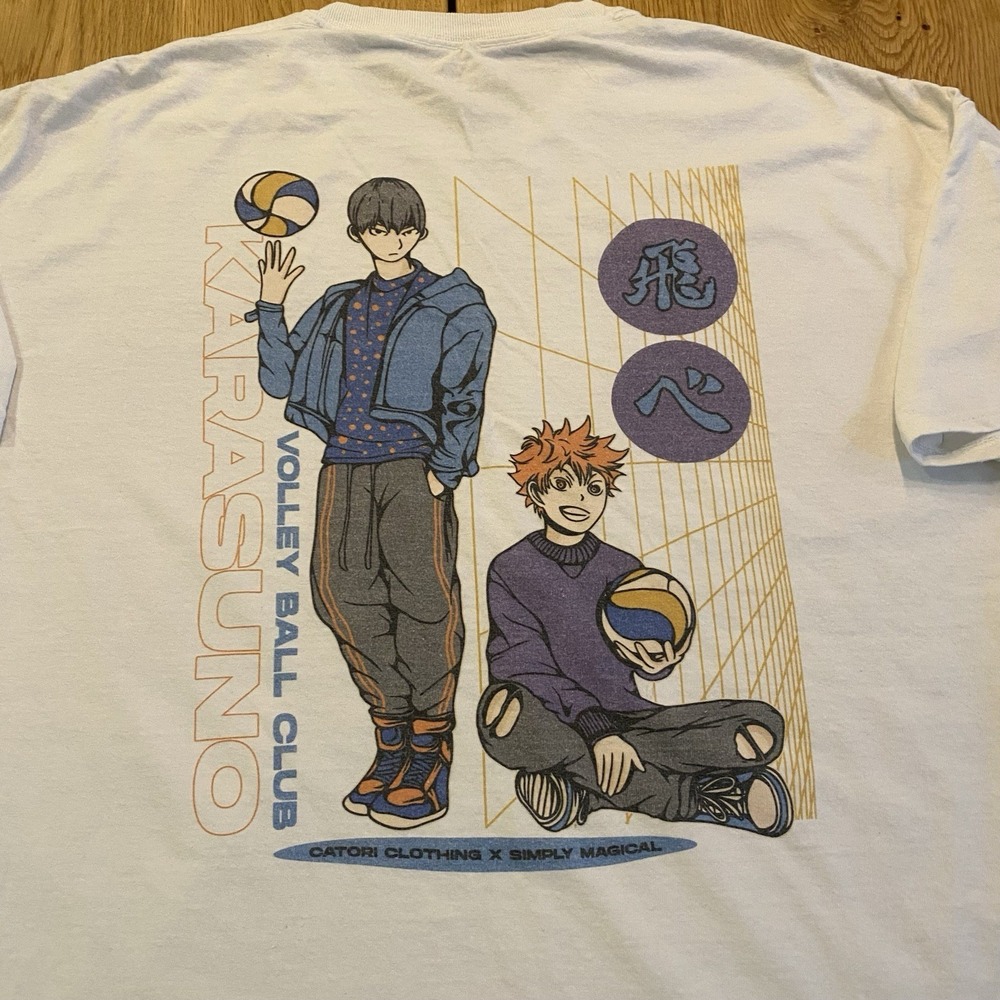 Haikyu!! Karasuno Volleyball Club T-shirt Unisex 2XL Ivory Rare Simply Magical
